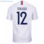 Maillot France Exterieur Tolisso 2018 Blanc Pas Cher