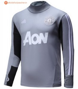 Survetement Manchester United 2017 2018 Gris Clair Noir Pas Cher