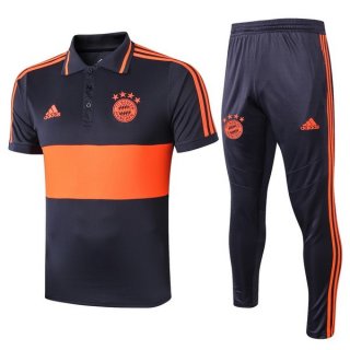 Polo Ensemble Complet Bayern Munich 2019 2020 Orange Bleu Pas Cher