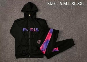 Sweat Shirt Capuche Paris Saint Germain 2021 2022 Noir Purpura Pas Cher