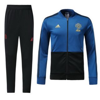 Survetement Manchester United 2018 2019 Bleu Pas Cher