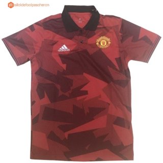 Polo Manchester United 2017 2018 Orange Noir Pas Cher