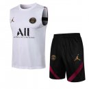 Maillot Paris Saint Germain Sans Manches Ensemble Complet 2022 Noir Blanc