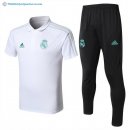 Polo Real Madrid Ensemble Complet 2017 2018 Blanc Pas Cher