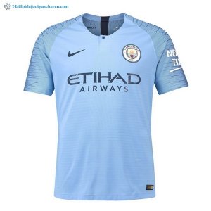 Thailande Maillot Manchester City Domicile 2018 2019 Bleu Pas Cher