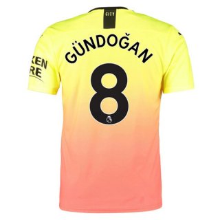 Maillot Manchester City NO.8 Gundogan Third 2019 2020 Orange Pas Cher