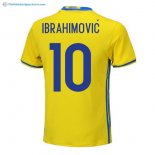 Maillot Sweden Domicile Ibrahimovic 2018 Jaune Pas Cher