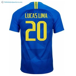 Maillot Brésil Exterieur Lucaslima 2018 Bleu Pas Cher