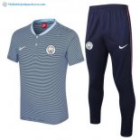 Polo Manchester City Ensemble Complet 2017 2018 Gris Clair Pas Cher