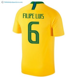 Maillot Brésil Domicile Filipeluis 2018 Jaune Pas Cher