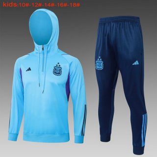 Enfant Sweat Shirt Capuche Argentine 2024 Bleu Enfant Sweat Shirt Capuche Argentine 2024 Bleu