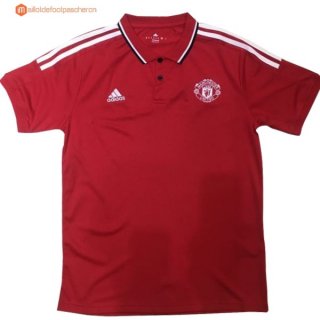 Polo Manchester United 2017 2018 Rouge Blanc Pas Cher Polo Manchester United 2017 2018 Rouge Blanc Pas Cher