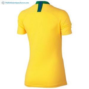 Maillot Brésil Domicile Femme 2018 Jaune Pas Cher