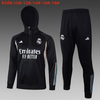 Enfant Sweat Shirt Capuche Real Madrid 2024 Noir 2 Enfant Sweat Shirt Capuche Real Madrid 2024 Noir 2
