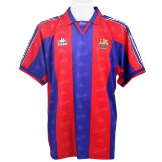 Maillot Barcelona Domicile Retro 1996 1997 Bleu Rouge Pas Cher