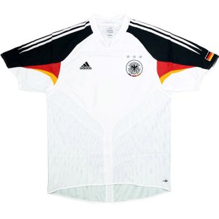 Thailande Maillot Allemagne Domicile Retro 2004 Blanc Pas Cher