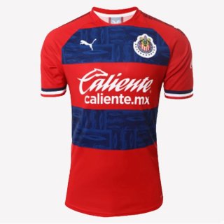 Thailande Maillot CD Guadalajara Domicile Femme 2019 2020 Rouge Bleu Pas Cher