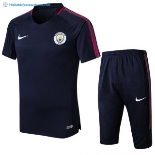 Entrainement Manchester City Conjunto Completo 2017 2018 Bleu Marine Pas Cher