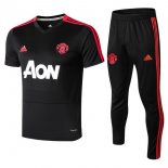 Entrainement Manchester United Ensemble Complet 2018 2019 Noir Rouge Pas Cher