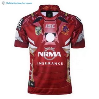 Maillot Rugby Brisbane Broncos 2017 2018 Rouge Pas Cher