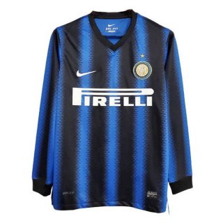 Maillot Inter Milan Domicile ML Retro 2010 2011 Bleu Pas Cher