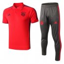 Polo Ensemble Complet Bayern Munich 2019 2020 Rouge Gris Pas Cher