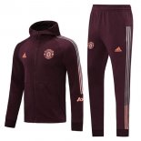 Sweat Shirt Capuche Manchester United 2020 2021 Bordeaux Pas Cher