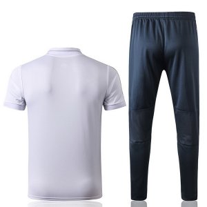 Polo Ensemble Complet Real Madrid 2018 2019 Blanc Bleu Pas Cher