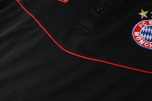 Polo Ensemble Complet Bayern Munich 2019 2020 Noir Rouge Pas Cher