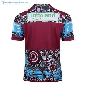 Maillot Rugby Manly Sea Eagles Indígena 2017 2018 Rouge Pas Cher