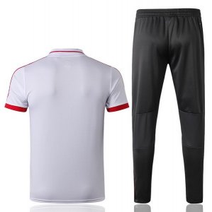 Polo Ensemble Complet Bayern Munich 2018 2019 Blanc Rouge Pas Cher