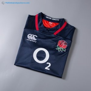 Maillot Rugby Angleterre Exterieur 2017 2018 Bleu Pas Cher