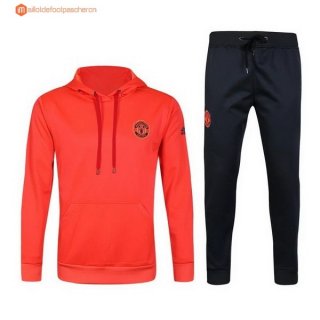 Survetement Manchester United 2017 2018 Orange Pas Cher
