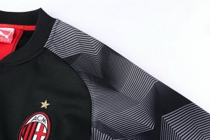 Survetement AC Milan 2018 2019 Noir Gris Pas Cher