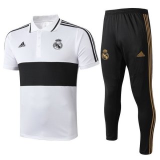 Polo Real Madrid Ensemble Complet 2019 2020 Blanc Noir Pas Cher Polo Real Madrid Ensemble Complet 2019 2020 Blanc Noir Pas Cher