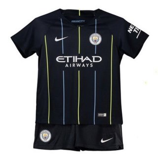 Maillot Manchester City Exterieur Enfant 2018 2019 Bleu Pas Cher