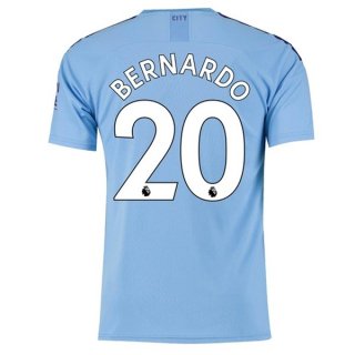 Maillot Manchester City NO.20 Bernardo Domicile 2019 2020 Bleu Pas Cher