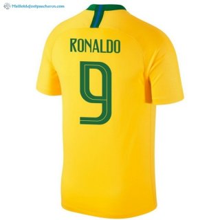 Maillot Brésil Domicile Ronaldo 2018 Jaune Pas Cher