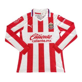 Maillot Chivas Domicile ML 2020 2021 Rouge Blanc Pas Cher