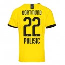Thailande Maillot Borussia Dortmund NO.22 Pulisic Domicile 2019 2020 Jaune