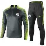 Survetement Manchester City 2018 2019 Vert Fluorescente Pas Cher