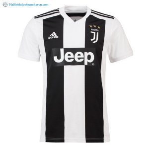 Thailande Maillot Juventus Domicile 2018 2019 Blanc Noir Pas Cher