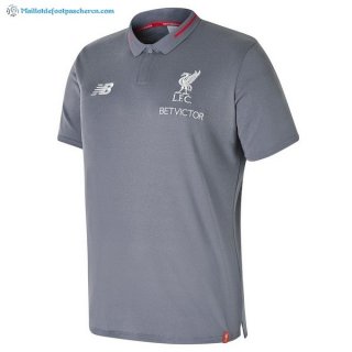 Polo Liverpool 2017 2018 Gris Clair Pas Cher Polo Liverpool 2017 2018 Gris Clair Pas Cher