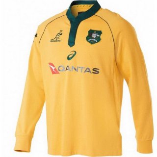 Maillot Australie Domicile ML 2018 Jaune Pas Cher