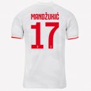 Maillot Juventus NO.17 Mandzukic Exterieur 2019 2020 Gris Blanc Pas Cher