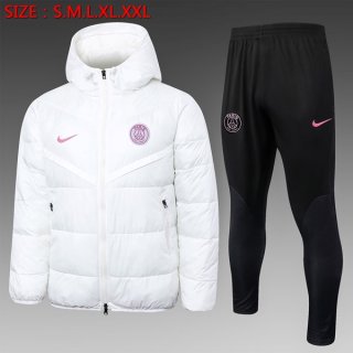 Manteau de duvet PSG Ensemble Complet 2024 2025 Blanc Manteau de duvet PSG Ensemble Complet 2024 2025 Blanc