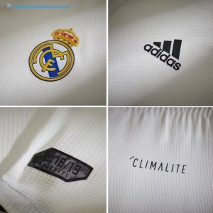 Maillot Real Madrid Domicile ML 2018 2019 Blanc Pas Cher