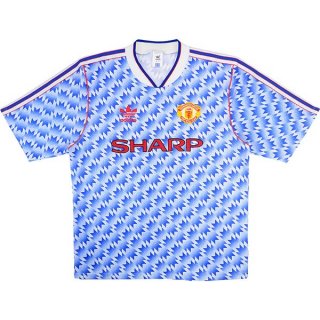 Maillot Manchester United Exterieur Retro 1990 1992 Bleu Pas Cher