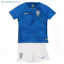 Maillot Brésil Exterieur Enfant Ensemble 2018 Bleu Pas Cher