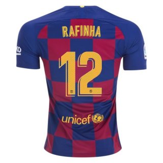 Maillot Barcelona NO.12 Rafinha Domicile 2019 2020 Bleu Rouge Pas Cher